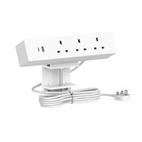 Impulse Desktop 3xSocket/ 1xUSBa/ 1xUSBc Power Unit Module White with 1.5metre UK Plug with 13A Fuse Mains Lead Included