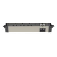 Volta Power Unit Module 3xSocket (Individually 5A Fuse) / 1xUSBa & 1xUSBc (30w shared)/ 2 x CAT6 Data Port - Black & Silver (1x Male & 1x Female Conne