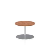 Dynamic Italia 600mm Poseur Round Table Walnut Top 475mm High Leg ITL0101