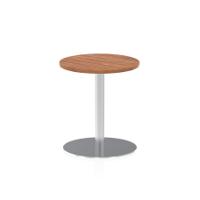 Dynamic Italia 600mm Poseur Round Table Walnut Top 725mm High Leg ITL0107