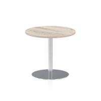 Dynamic Italia 800mm Poseur Round Table Grey Oak Top 725mm High Leg ITL0129