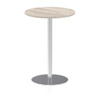 Dynamic Italia 800mm Poseur Round Table Grey Oak Top 1145mm High Leg ITL0135