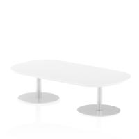 Dynamic Italia 1800mm Poseur Boardroom Table White Top 475mm High Leg ITL0174