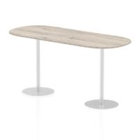 Dynamic Italia 2400mm Poseur Boardroom Table Grey Oak Top 1145mm High Leg ITL0207