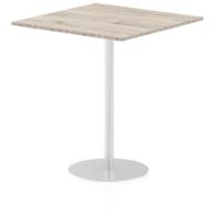 Dynamic Italia 1000mm Poseur Square Table Grey Oak Top 1145mm High Leg ITL0363