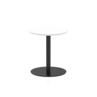Italia 600mm Poseur Round Table White Top 720mm High Black Leg