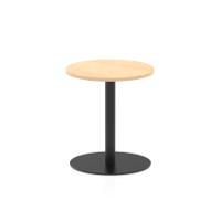 Italia 600mm Poseur Round Table Maple Top 720mm High Black Leg