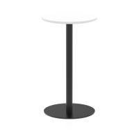 Italia 600mm Poseur Round Table White Top 1145mm High Black Leg