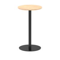 Italia 600mm Poseur Round Table Maple Top 1145mm High Black Leg