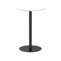 Italia 800mm Poseur Round Table White Top 1145mm High Black Leg