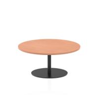 Italia 1000mm Round Coffee Table Beech Top 475mm High Black Leg