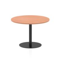 Italia 1000mm Poseur Round Table Beech Top 720mm High Black Leg