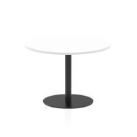 Italia 1000mm Poseur Round Table White Top 720mm High Black Leg