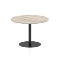 Italia 1000mm Poseur Round Table Grey Oak Top 720mm High Black Leg