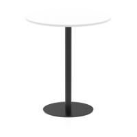 Italia 1000mm Poseur Round Table White Top 1145mm High Black Leg