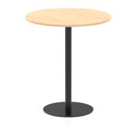 Italia 1000mm Poseur Round Table Maple Top 1145mm High Black Leg