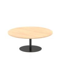 Italia 1200mm Round Coffee Table Maple Top 475mm High Black Leg