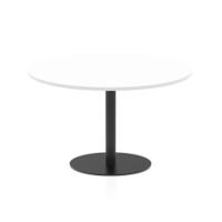 Italia 1200mm Poseur Round Table White Top 720mm High Black Leg