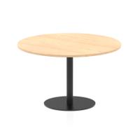 Italia 1200mm Poseur Round Table Maple Top 720mm High Black Leg