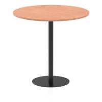 Italia 1200mm Poseur Round Table Beech Top 1145mm High Black Leg