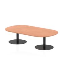Italia 1800mm Boardroom Coffee Table Beech Top 475mm High Black Leg