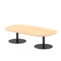 Italia 1800mm Boardroom Coffee Table Maple Top 475mm High Black Leg