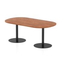 Italia 1800mm Poseur Boardroom Table Walnut Top 720mm High Black Leg