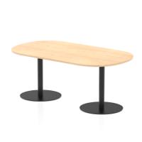 Italia 1800mm Poseur Boardroom Table Maple Top 720mm High Black Leg