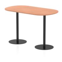 Italia 1800mm Poseur Boardroom Table Beech Top 1145mm High Black Leg