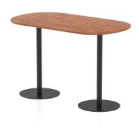 Italia 1800mm Poseur Boardroom Table Walnut Top 1145mm High Black Leg