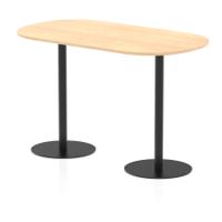 Italia 1800mm Poseur Boardroom Table Maple Top 1145mm High Black Leg