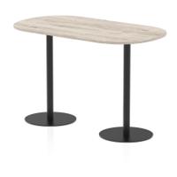 Italia 1800mm Poseur Boardroom Table Grey Oak Top 1145mm High Black Leg