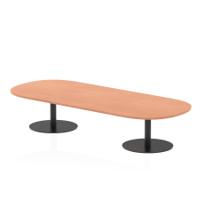 Italia 2400mm Boardroom Coffee Table Beech Top 475mm High Black Leg