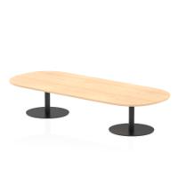 Italia 2400mm Boardroom Coffee Table Maple Top 475mm High Black Leg
