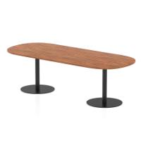 Italia 2400mm Poseur Boardroom Table Walnut Top 720mm High Black Leg