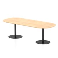 Italia 2400mm Poseur Boardroom Table Maple Top 720mm High Black Leg