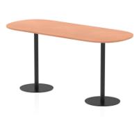Italia 2400mm Poseur Boardroom Table Beech Top 1145mm High Black Leg