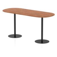 Italia 2400mm Poseur Boardroom Table Walnut Top 1145mm High Black Leg