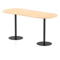 Italia 2400mm Poseur Boardroom Table Maple Top 1145mm High Black Leg