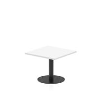 Italia 600mm Square Coffee Table White Top 475mm High Black Leg