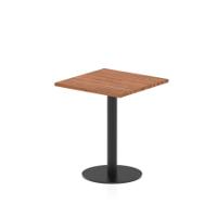 Italia 600mm Poseur Square Table Walnut Top 720mm High Black Leg