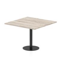 Italia 1000mm Poseur Square Table Grey Oak Top 720mm High Black Leg