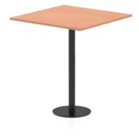 Italia 1000mm Poseur Square Table Beech Top 1145mm High Black Leg
