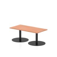 Italia 1200 x 600mm Rectangular Coffee Table Beech Top 475mm High Black Leg