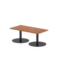 Italia 1200 x 600mm Rectangular Coffee Table Walnut Top 475mm High Black Leg
