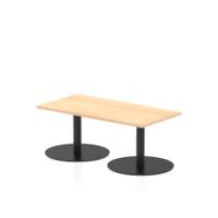 Italia 1200 x 600mm Rectangular Coffee Table Maple Top 475mm High Black Leg