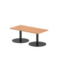 Italia 1200 x 600mm Rectangular Coffee Table Oak Top 475mm High Black Leg