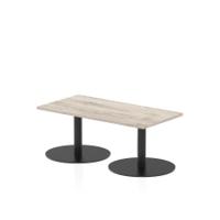 Italia 1200 x 600mm Rectangular Coffee Table Grey Oak Top 475mm High Black Leg
