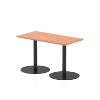 Italia 1200 x 600mm Poseur Rectangular Table Beech Top 720mm High Black Leg