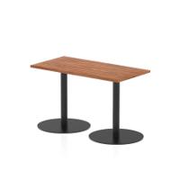 Italia 1200 x 600mm Poseur Rectangular Table Walnut Top 720mm High Black Leg